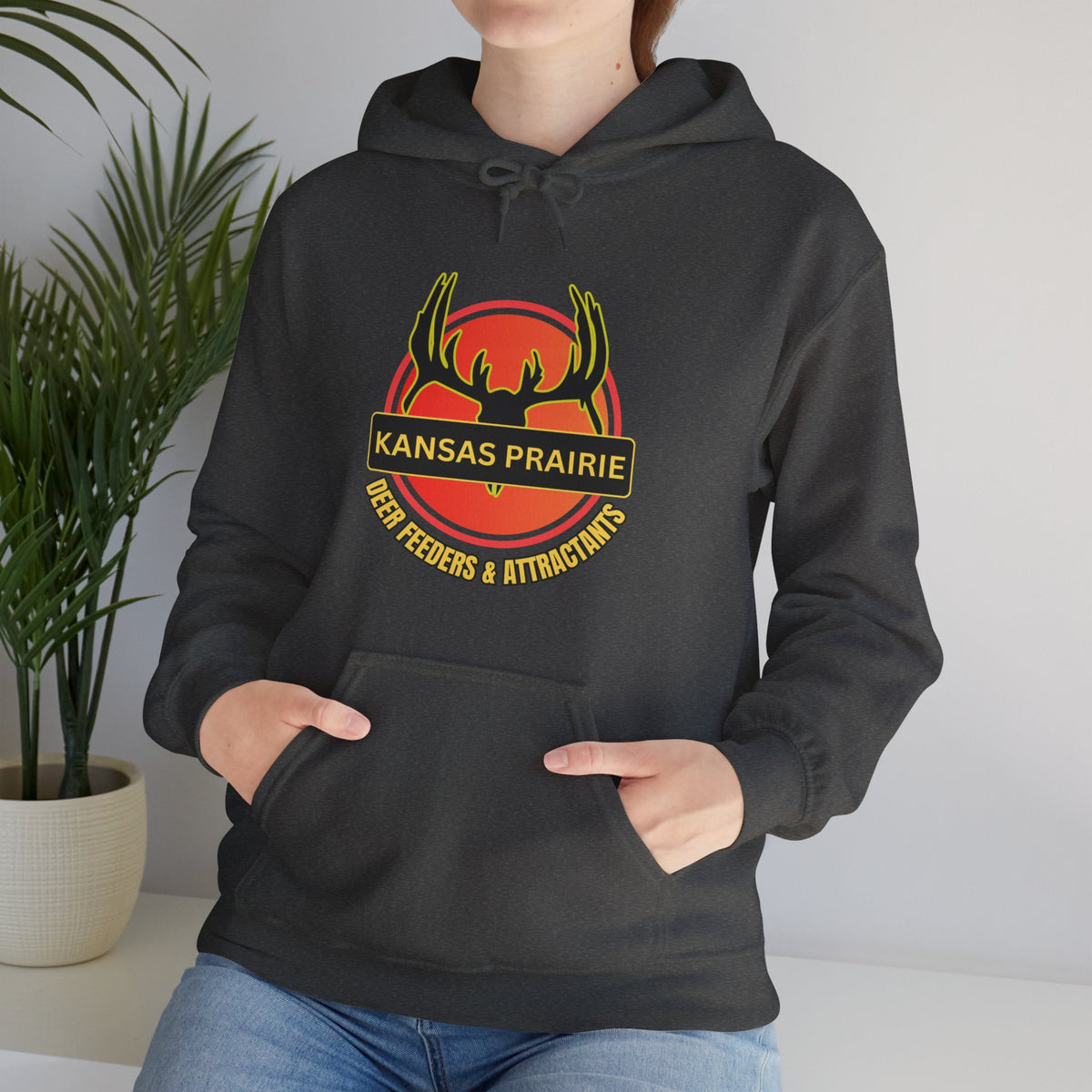 Kansas Prairie Deer Feeders and Attractant Unisex Heavy Blend™ Hooded Sweatshirt