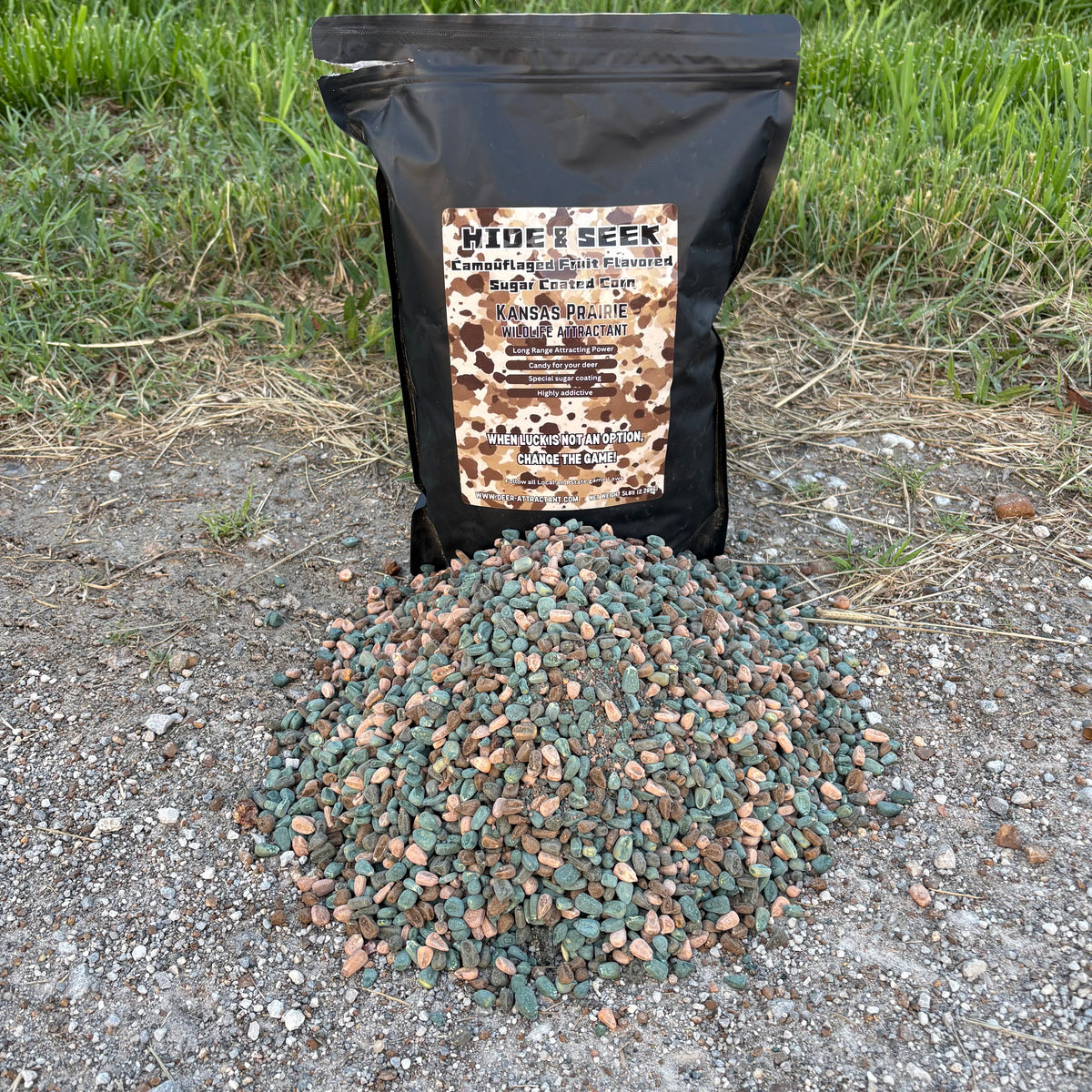 Hide & Seek camouflaged fruit flavored sugar coated corn