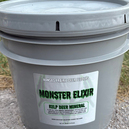 20lb bucket of Monster Elixir kelp based deer Mineral