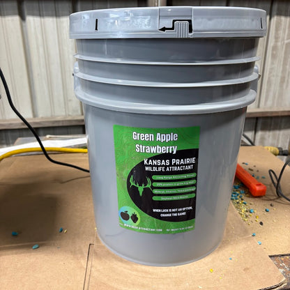 35 lbs Green Apple Strawberry Deer attractant 5 gallon bucket