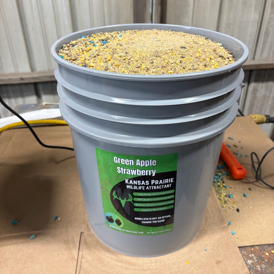 20 lbs Green Apple Strawberry Deer attractant 3.5 gallon bucket