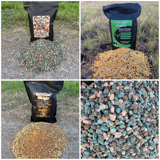 3 pack deer attractant #2 Save $4 1 green apple strawberry, 1 hide&seek sugar corn and 1 distillers delight