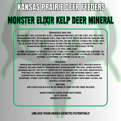 20lb bucket of Monster Elixir kelp based deer Mineral