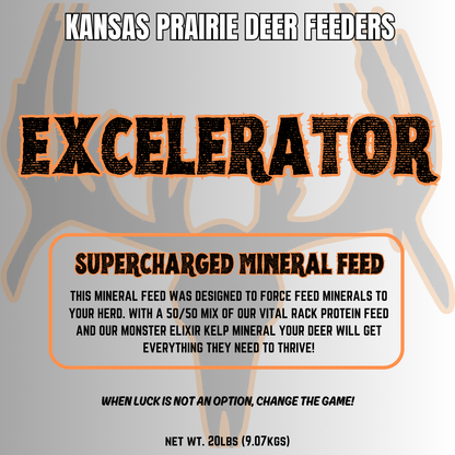 20lb bucket of Excelerator Supercharged Mineral Feed